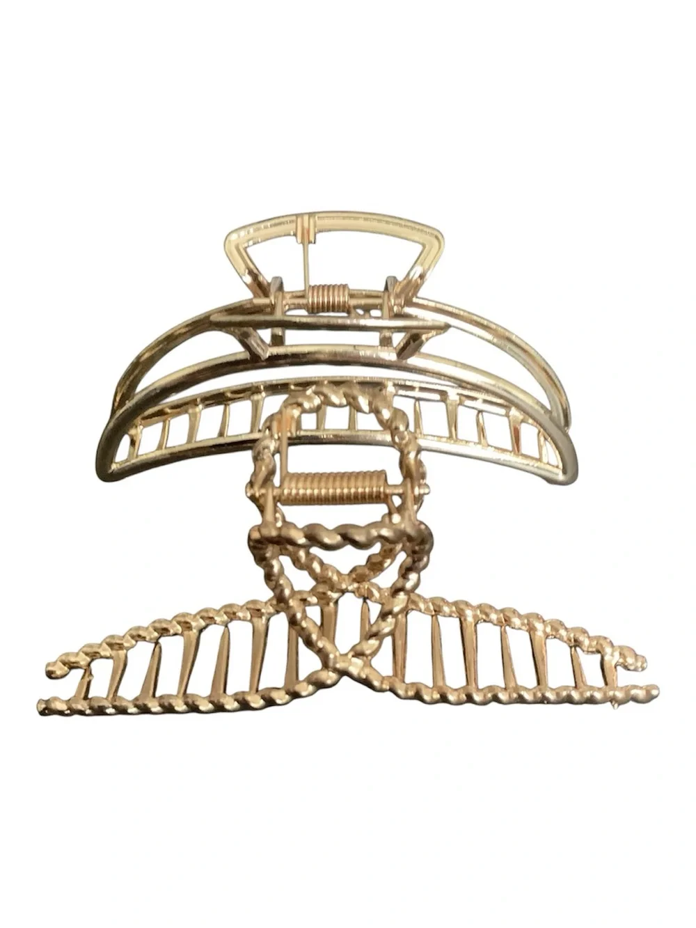 Set of 2 Gold Tone Metal Hair Claw Clips
